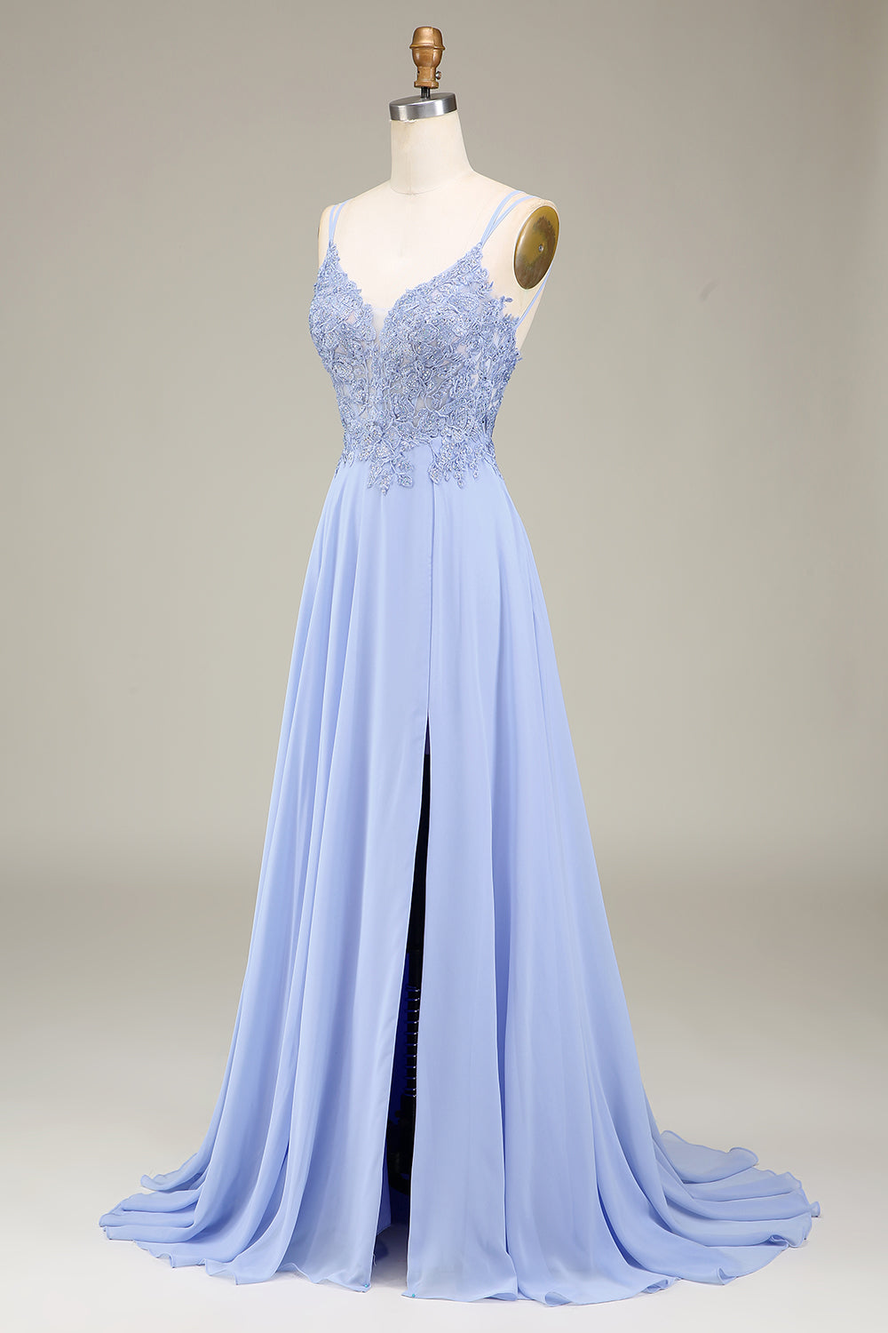 A-Line Lavender Long Ball Dress with Appliques