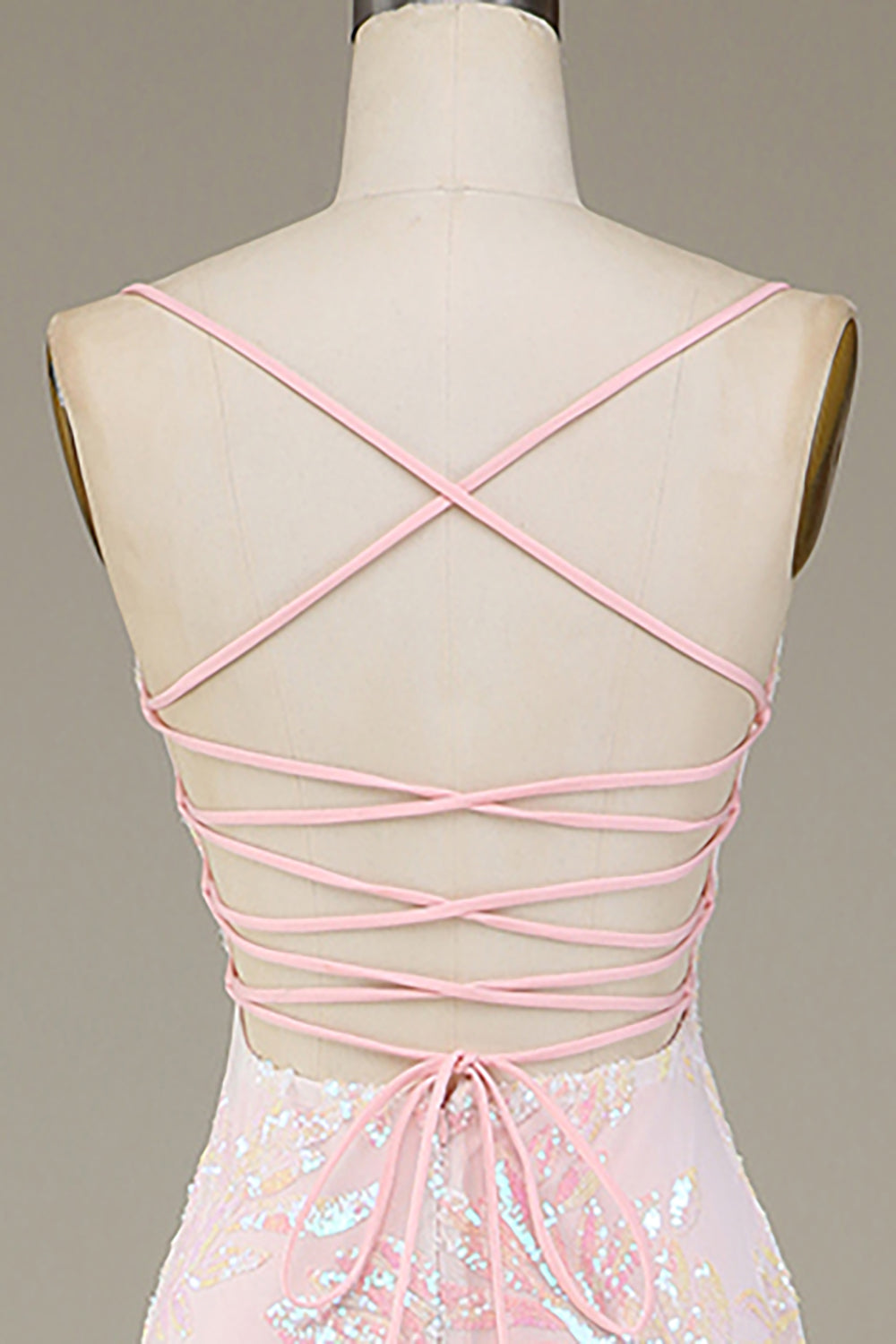 Mermaid Sparkly Pink Ball Dress with Slit