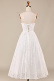 Ivory Lace Corset Tea-Length Wedding Dress