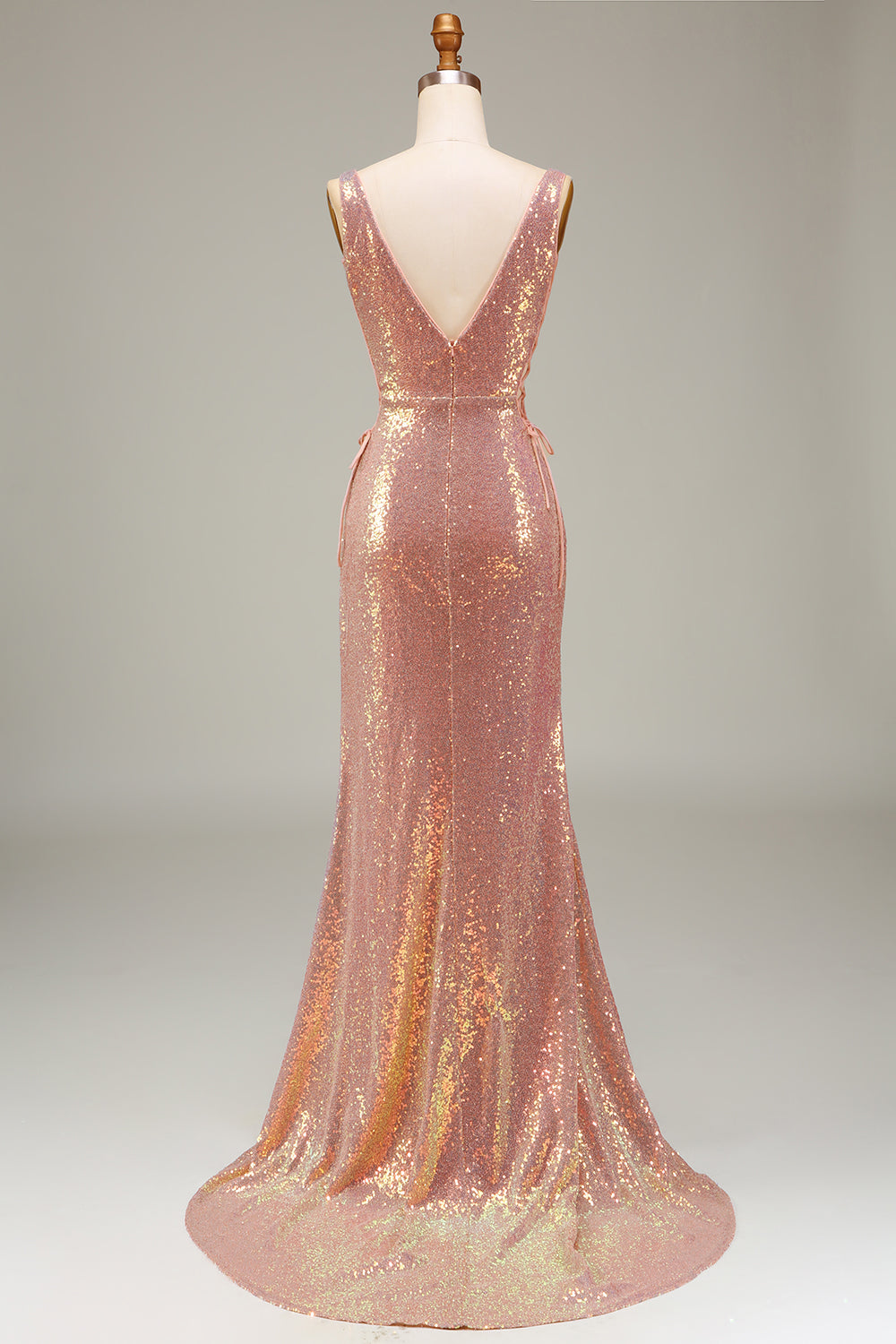 Sparkly Hot Pink Mermaid Ball Dress with Slit