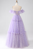 Off The Shoulder Lilac Corset Ball Dress