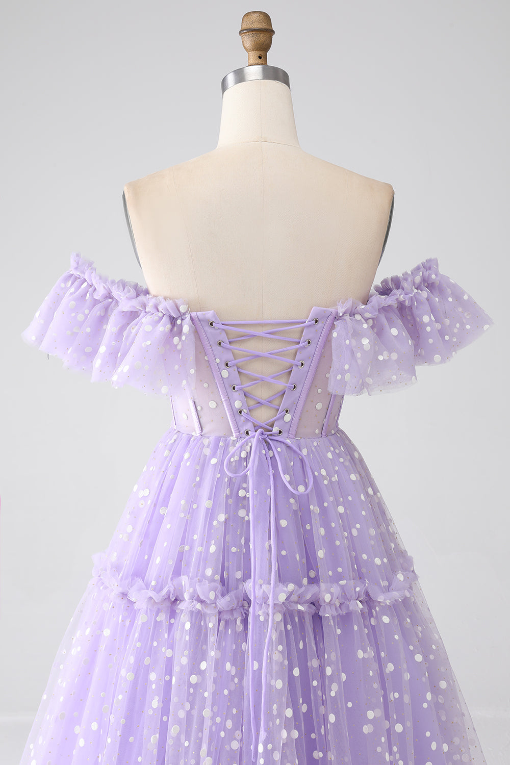 Off The Shoulder Lilac Corset Ball Dress