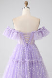 Off The Shoulder Lilac Corset Ball Dress