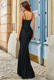 Mermaid Beaded Black Ball Dress with Ruffles