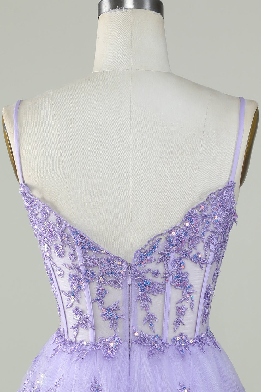 Cute A Line Spaghetti Straps Dark Blue Sparkly Corset Cocktail Dress