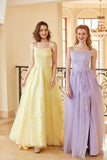 Charming A Line Spaghetti Straps Light Purple Long Ball Dress with Appliques