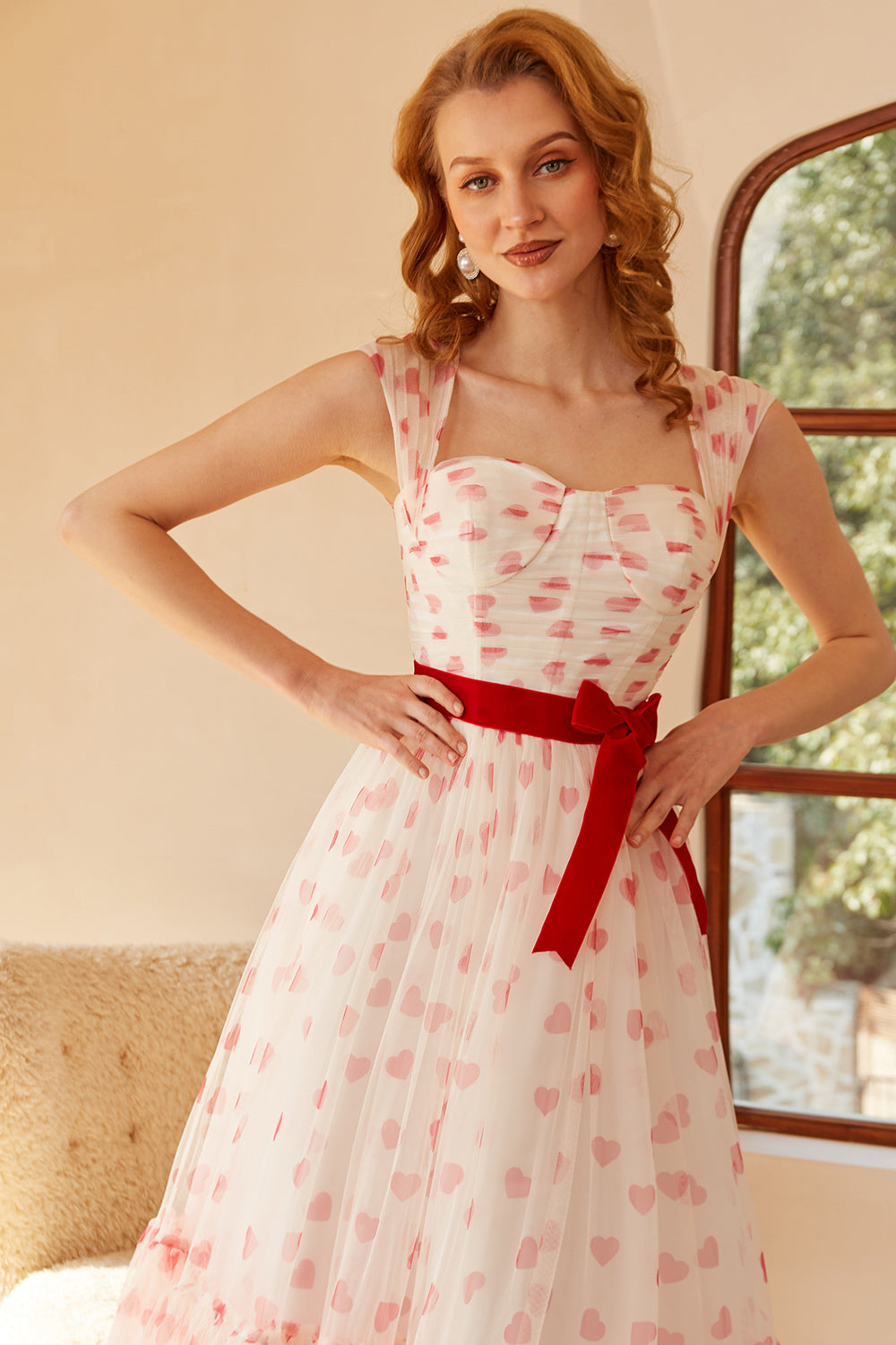 Princess A Line Sweetheart Long Ball Dress with Bowknot