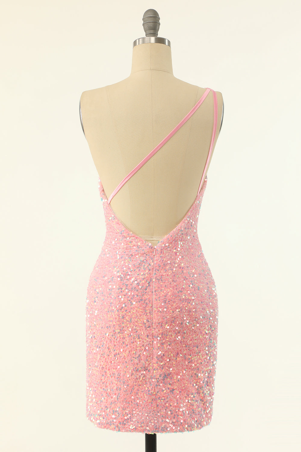 Royal Blue One Shoulder Sequins Tight Cocktail Dress