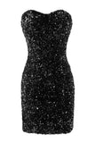 Royal Blue Sweetheart Sequins Tight Cocktail Dress