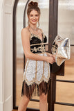 White Sequin Fringes Fitted Cocktail Dress