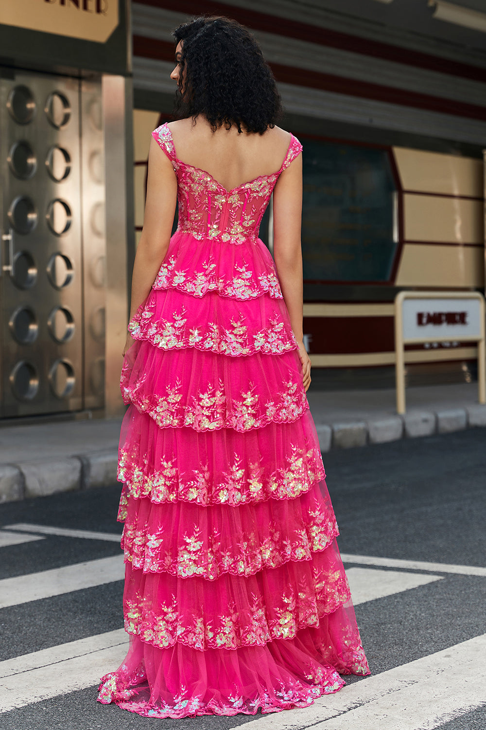 Trendy A Line Off the Shoulder Fuchsia Corset Ball Dress with Split Front