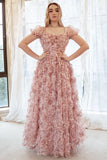 A Line Sweetheart Ivory Red Flower Plus Size Ball Dress