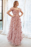 A Line Sweetheart Ivory Red Flower Plus Size Ball Dress