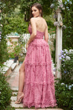 Dusty Rose A-Line Sweetheart Tulle Long Ball Dress