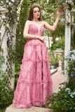 Dusty Rose A-Line Sweetheart Tulle Long Ball Dress