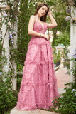 Dusty Rose A-Line Sweetheart Tulle Long Ball Dress