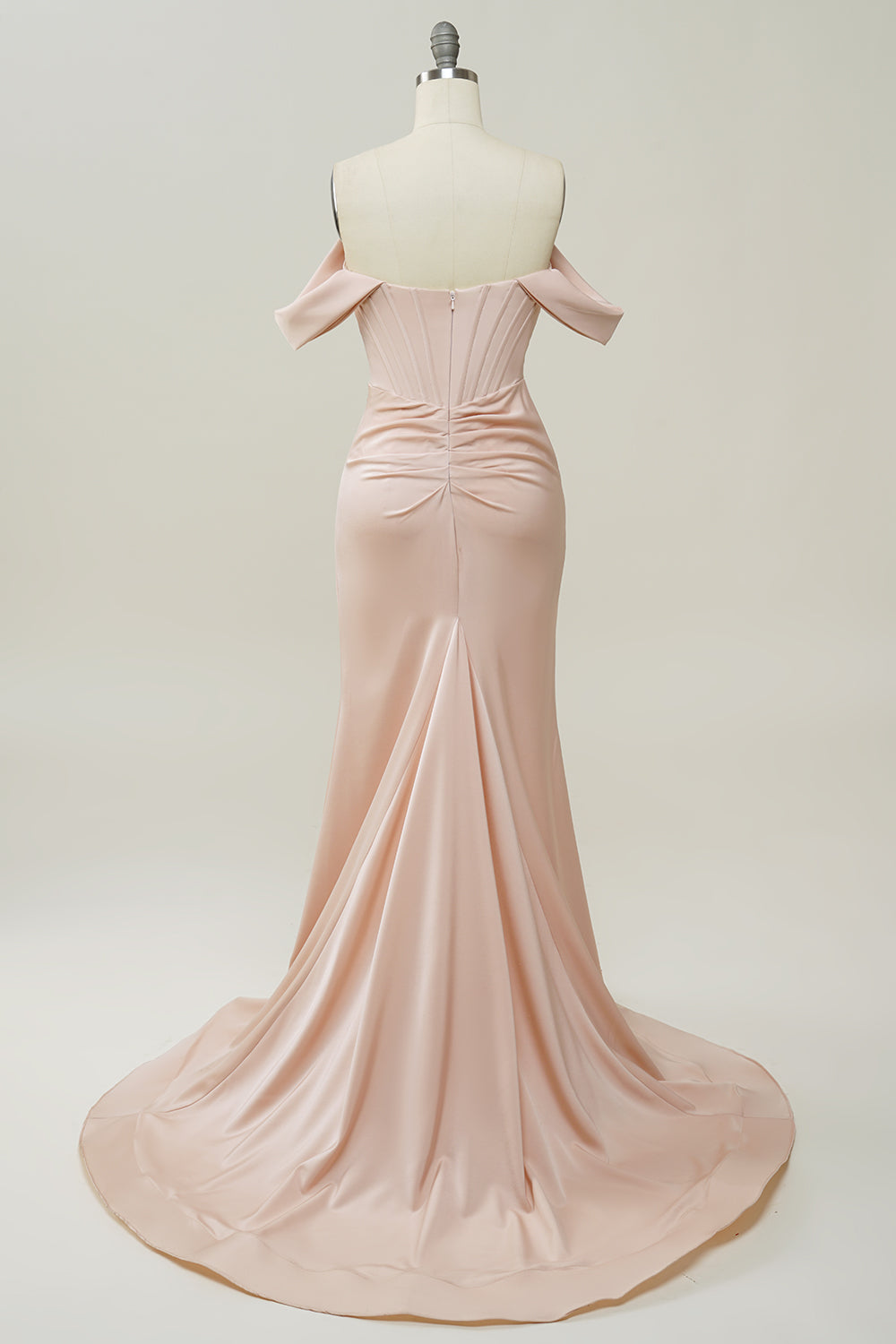 Blush Off The Shoulder Mermaid Ball Dress