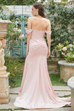 Blush Off The Shoulder Mermaid Ball Dress