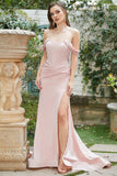 Blush Off The Shoulder Mermaid Ball Dress
