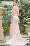 Blush Off The Shoulder Mermaid Ball Dress