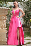 Fuchsia Halter A-Line Ball Dress