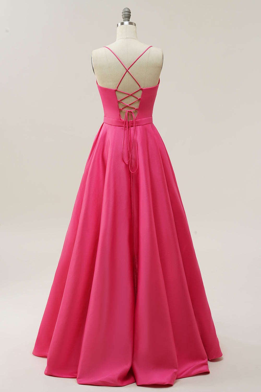 Fuchsia Halter A-Line Ball Dress