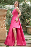 Fuchsia Halter A-Line Ball Dress