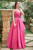 Fuchsia Halter A-Line Ball Dress