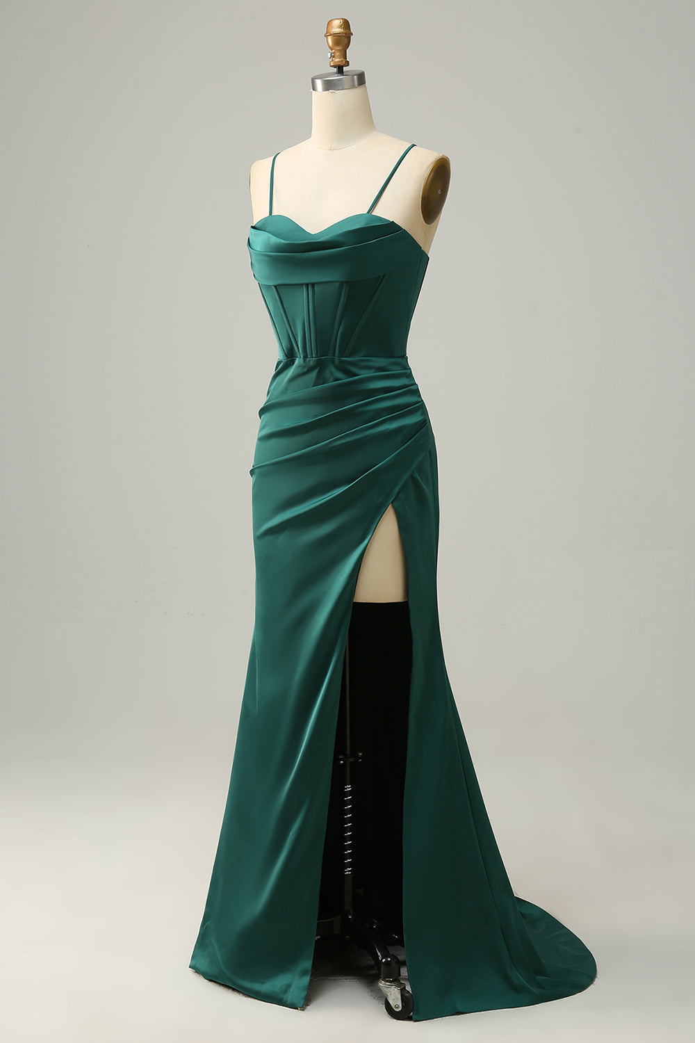 Dark Green Spaghetti Straps Mermaid Ball Dress