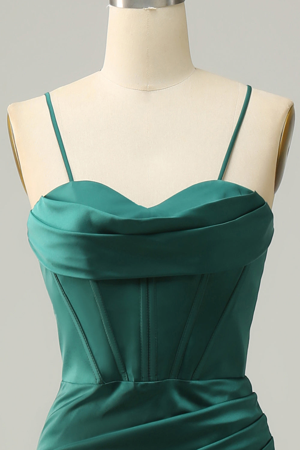 Dark Green Spaghetti Straps Mermaid Ball Dress
