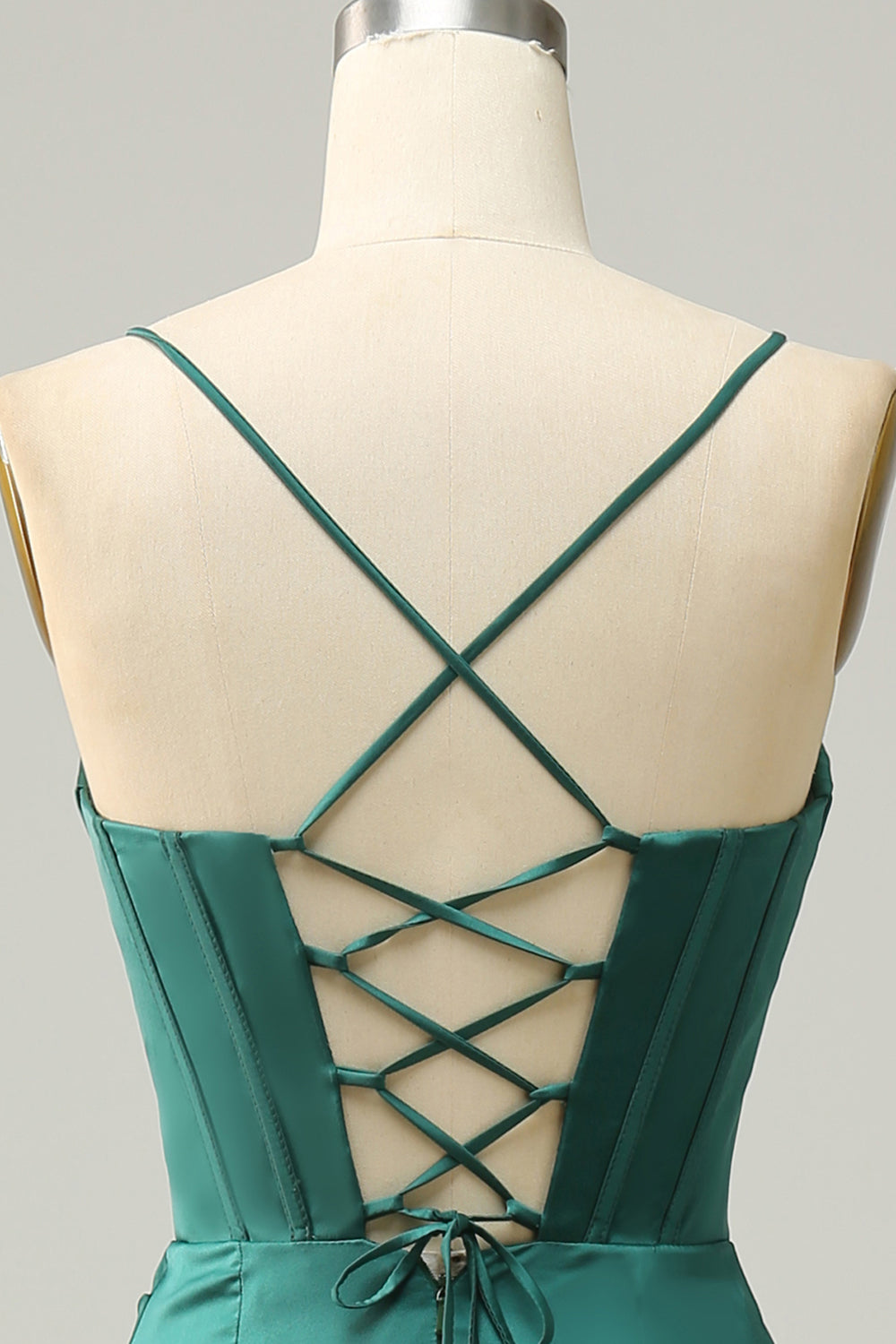 Dark Green Spaghetti Straps Mermaid Ball Dress