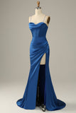 Dark Green Spaghetti Straps Mermaid Ball Dress