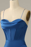 Dark Green Spaghetti Straps Mermaid Ball Dress