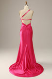 Fuchsia One Shoulder Mermaid Ball Dress