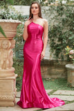 Fuchsia One Shoulder Mermaid Ball Dress