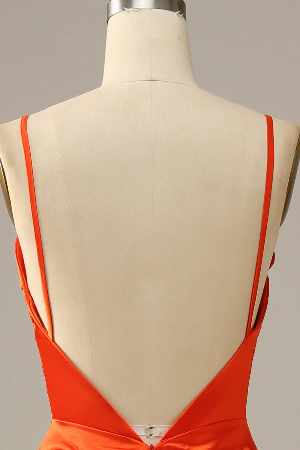 Orange Spaghetti Straps Mermaid Ball Dress