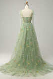 Lavender Tulle A Line Corset Plus Size Ball Dress with Embroidered Floral