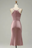 Mermaid Spaghetti Straps Satin Wedding Guest Dress
