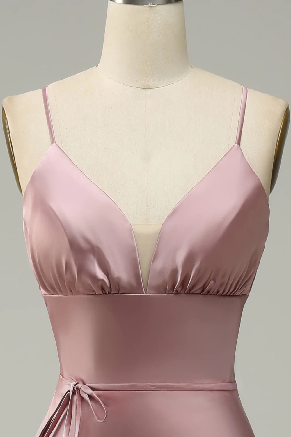 Mermaid Spaghetti Straps Satin Wedding Guest Dress