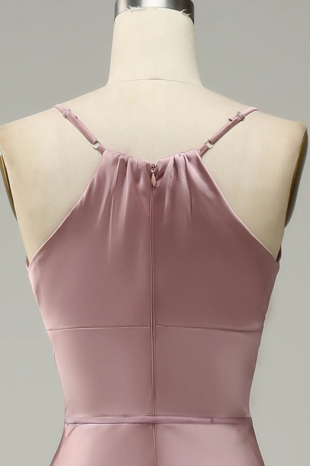 Mermaid Spaghetti Straps Satin Wedding Guest Dress