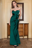 Sheath Sweetheart Dark Green Long Ball Dress with Split Front
