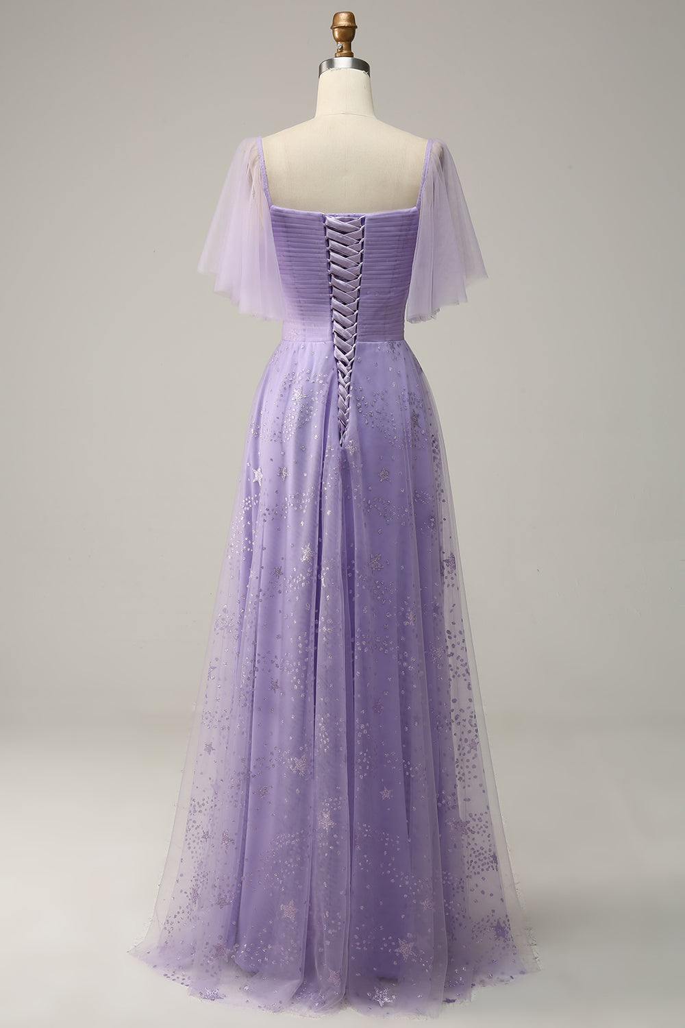 Purple A Line Off The Shoulder Ball Dress with Ruffles