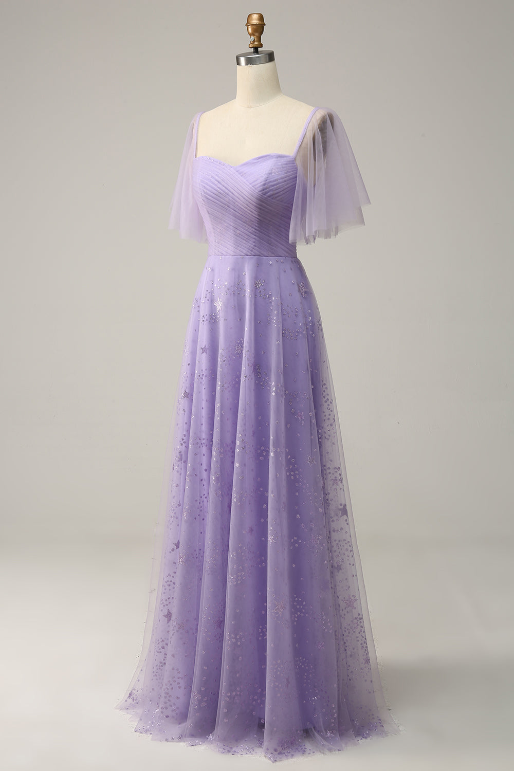Purple A Line Off The Shoulder Ball Dress with Ruffles