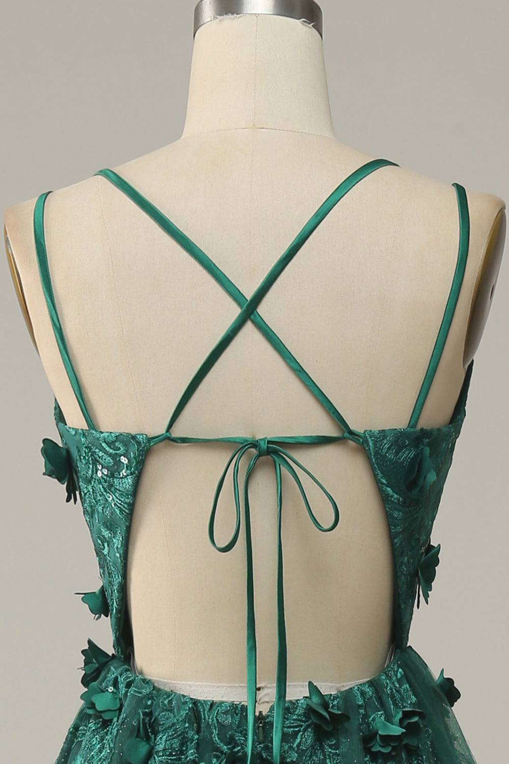 Dark Green A Line Floor Length Tulle Ball Dress with Slit
