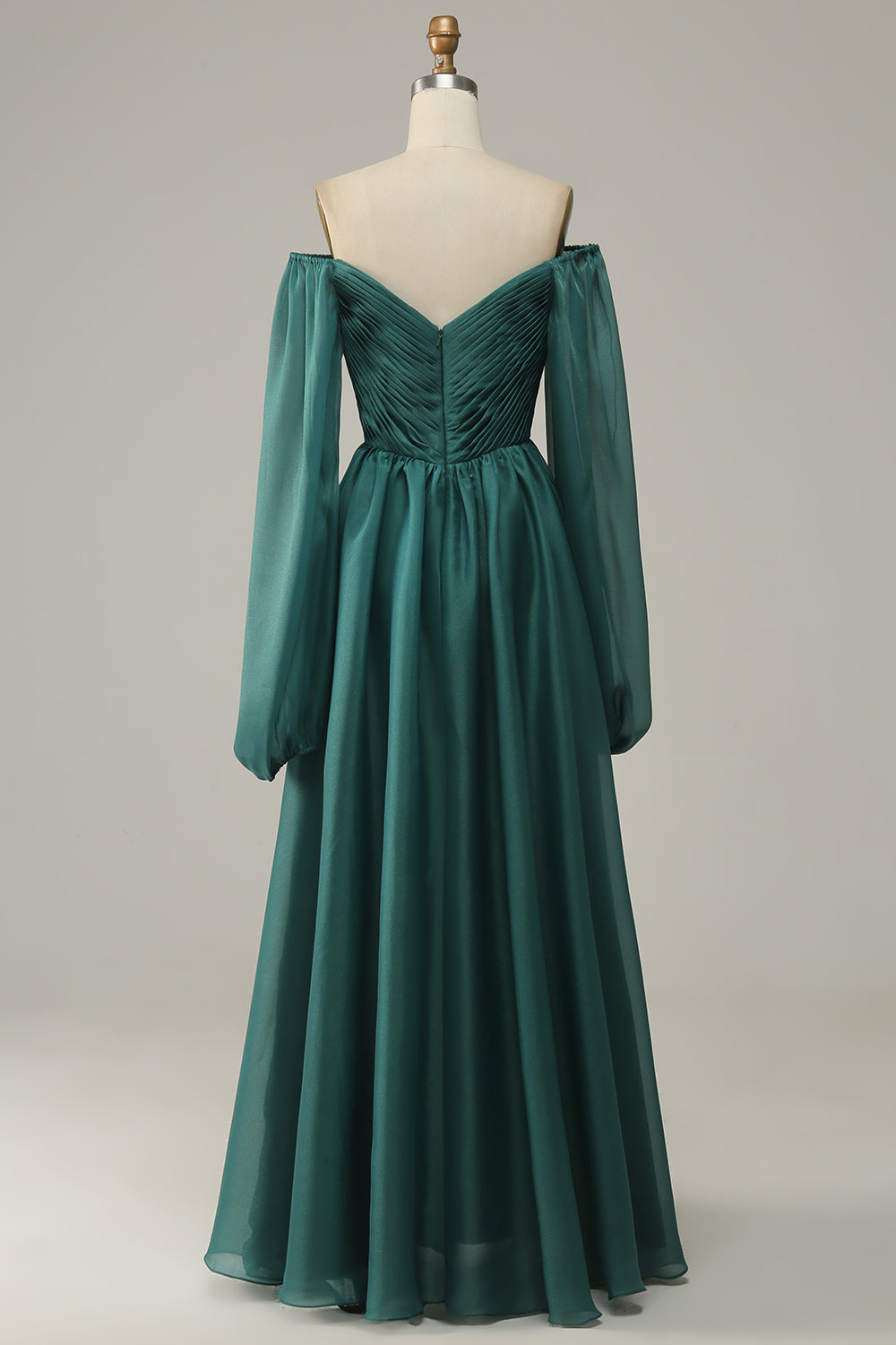 Off Shoulder Long Sleeves Ball Dress with Ruffles