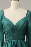 Off Shoulder Long Sleeves Ball Dress with Ruffles