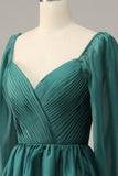 Off Shoulder Long Sleeves Ball Dress with Ruffles