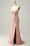 Mermaid Spaghetti Straps Royal Blue Long Ball Dress with Beading