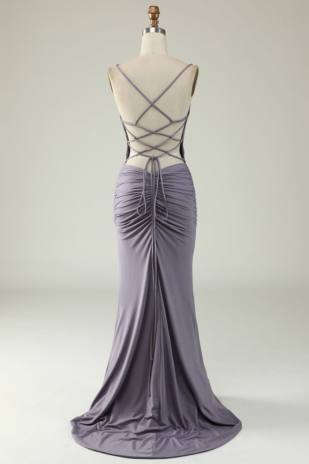 Mermaid Spaghetti Straps Black Plus Size Ball Dress with Keyhole