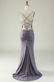 Mermaid Spaghetti Straps Black Plus Size Ball Dress with Keyhole